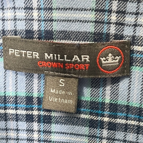 Peter Millar Crown Sport Grohl Performance Plaid Soft Size Small Blue - Picture 3 of 5